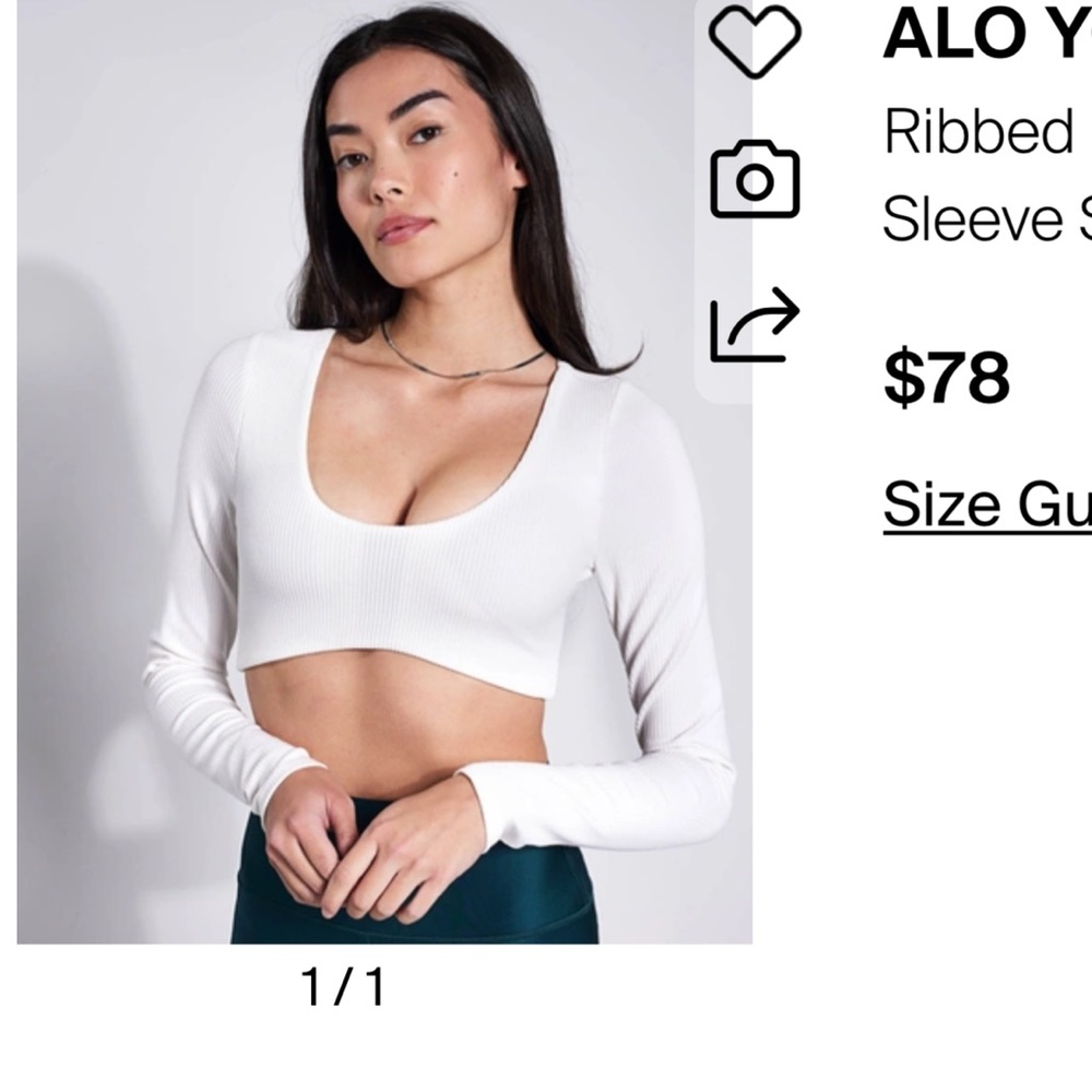 ALO Yoga White Ribbed Crop Top - Picture 8 of 8